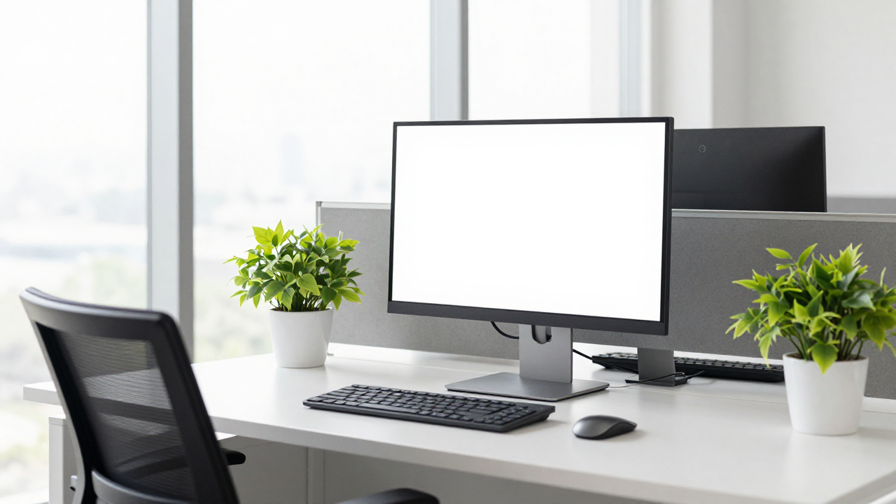 Modern office workspace with computer for e-commerce business