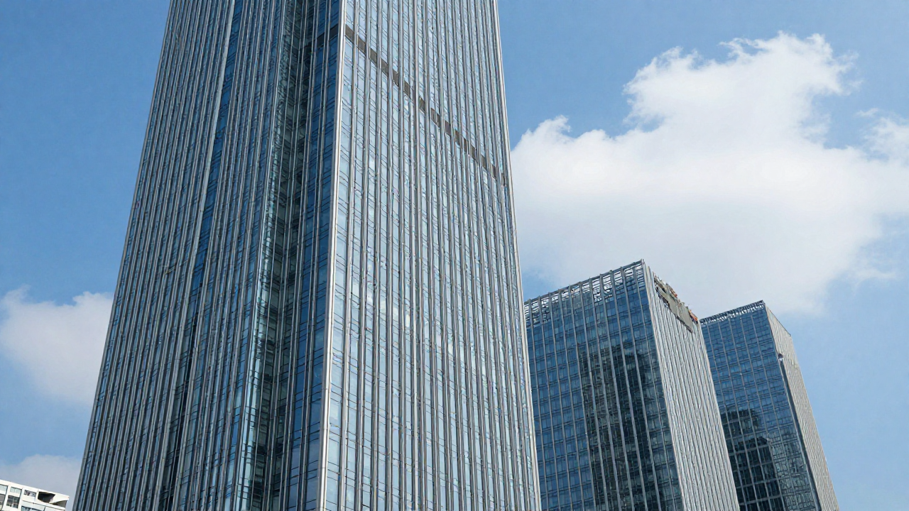 Modern office building in Chinese business district