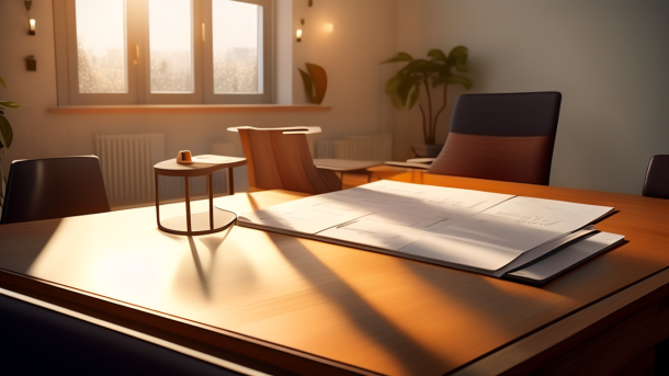 Child custody consultation in law office mediation room