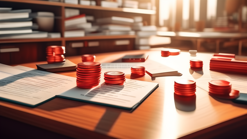 Product liability insurance documents on office desk