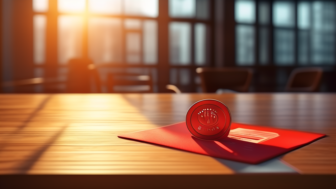 Company registration documents on desk with official seals