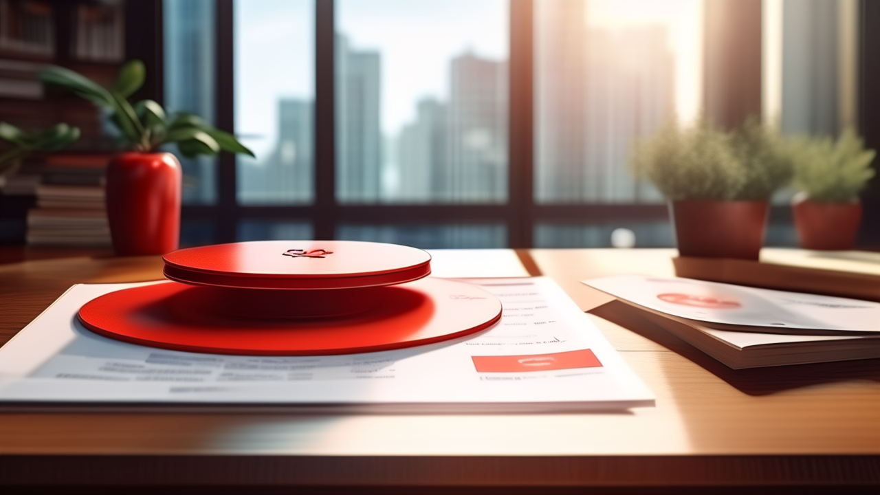 Trademarks legal documents on desk