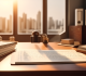 Arbitration documents on desk, dispute resolution concept